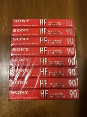 Sony HF High Fidelity Blank Audio Cassette Tapes 90 Min 8-Pack- New Sealed - Thumbnail 2
