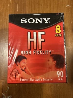 Sony HF High Fidelity Blank Audio Cassette Tapes 90 Min 8-Pack- New Sealed