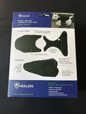 Healers Front Module Anxiety Vest Therapeutic Body Wrap Shirt Dog Medium Black - Thumbnail 4