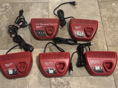 5 X Milwaukee M12 OEM Battery Charger Genuine 48-59-2401 Lithium-Ion 12 Volt