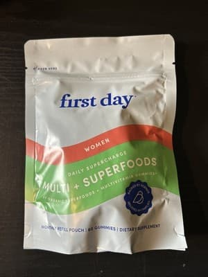 First Day Women's Daily Supercharge Gummy Multi-Vitamins, 60 Count, Exp 04/26