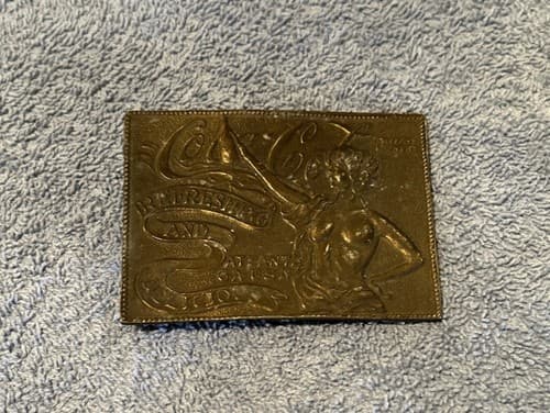 Vintage Coca Cola Belt Buckle Topless Naked 3.5” X 2.5” Brass