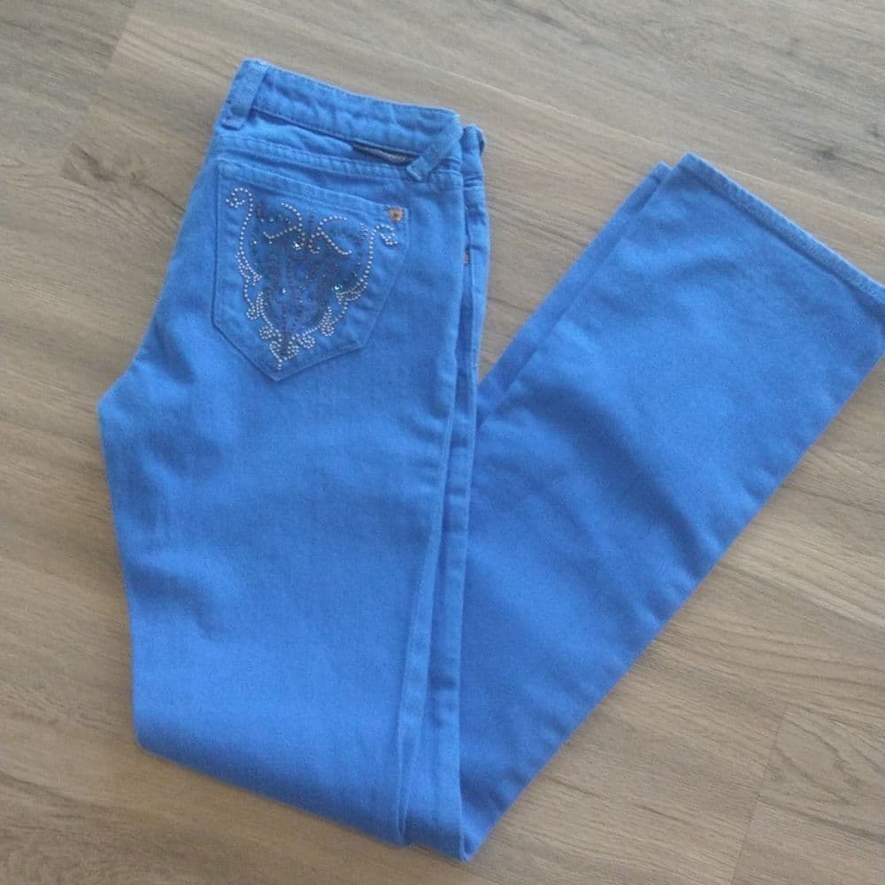 J&Company Bedazzled Boot Cut Blue Jeans - Thumbnail 12