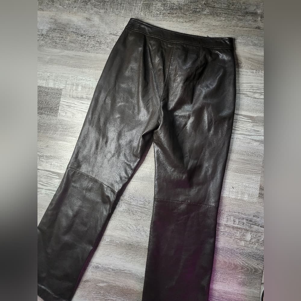 Classiques Entier Rich Brown Genuine Leather Trousers - Thumbnail 2