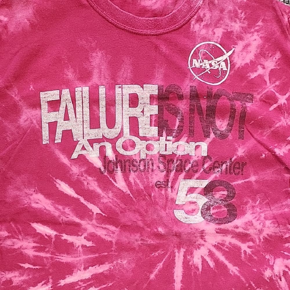 Pink Bleach Tie-Dye Nasa Casual Upcycled T-shirt
