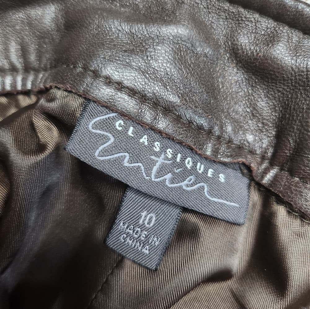 Classiques Entier Rich Brown Genuine Leather Trousers - Thumbnail 4