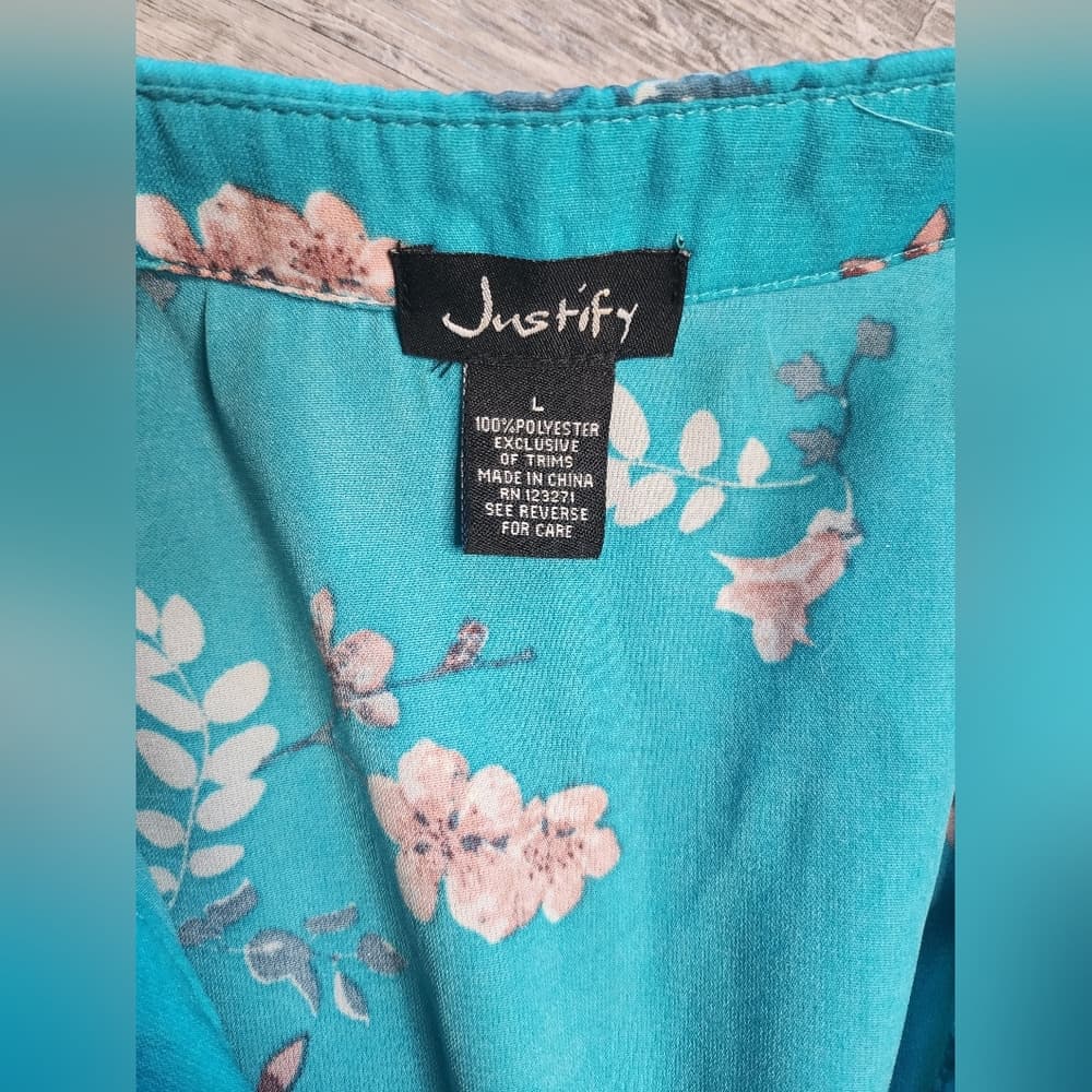 Justify Teal And Pink Floral Summer Dress With Zipper Pockets - Thumbnail 3