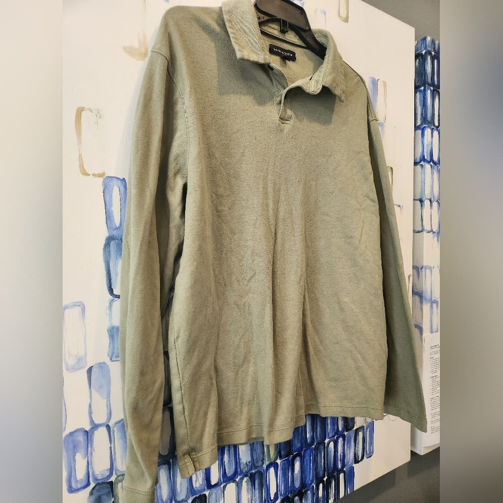 Banana Republic Light Olive Green Long Sleeve Collared Top