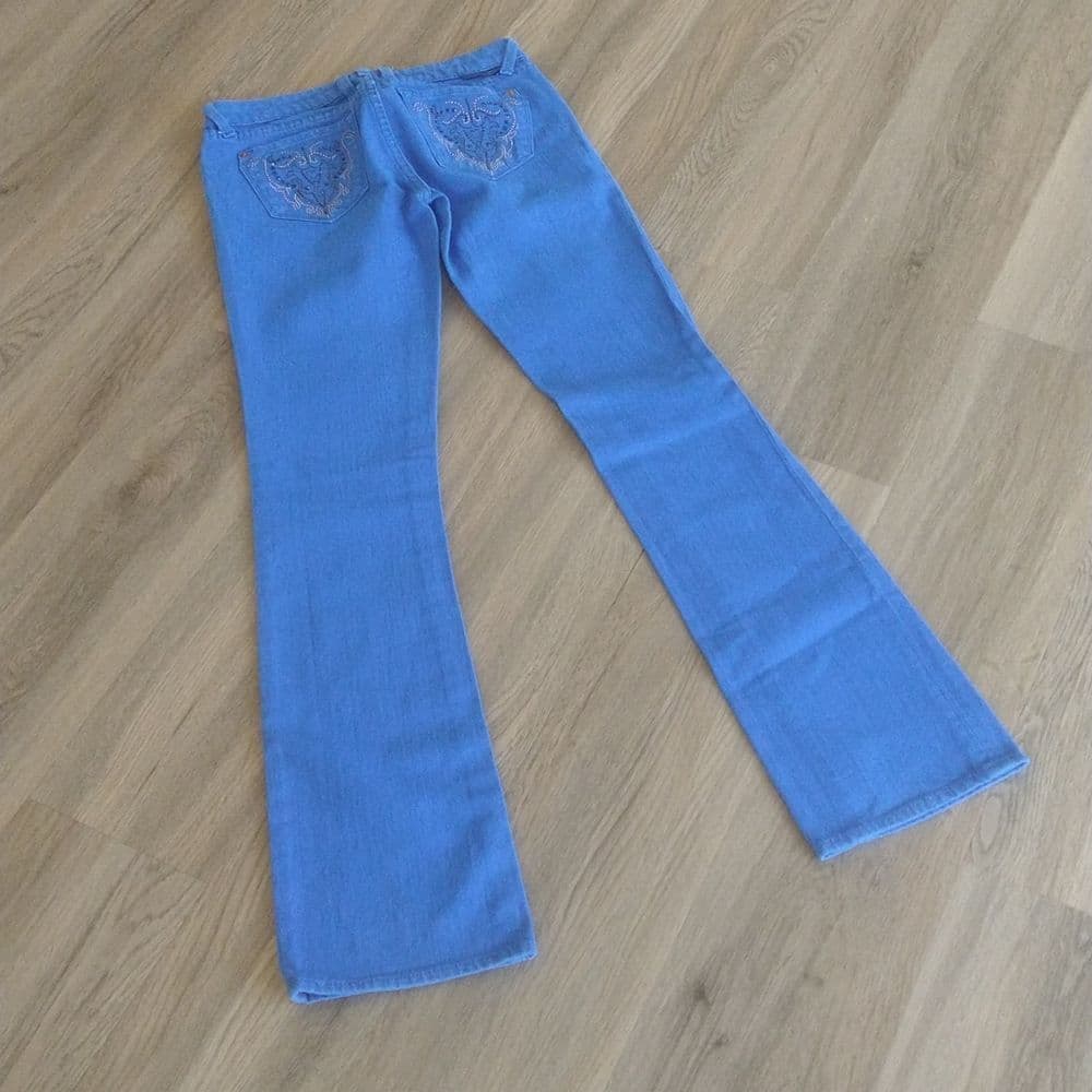 J&Company Bedazzled Boot Cut Blue Jeans - Thumbnail 11