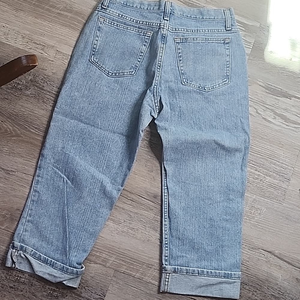 Vintage Lee Rider Light Blue Denim Cropped Capri Jeans - Thumbnail 7