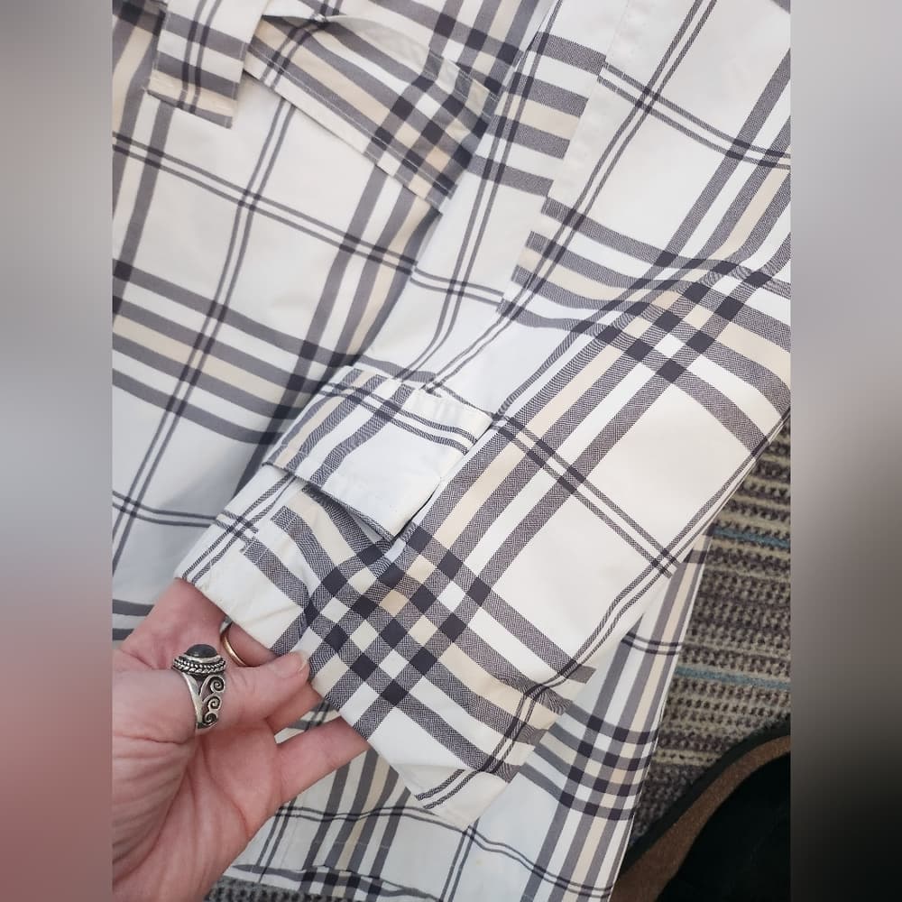 Black and White Plaid Rain Windbreaker Jacket Classic Light Weight Style - Thumbnail 7
