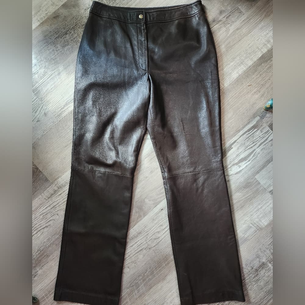 Classiques Entier Rich Brown Genuine Leather Trousers - Thumbnail 7