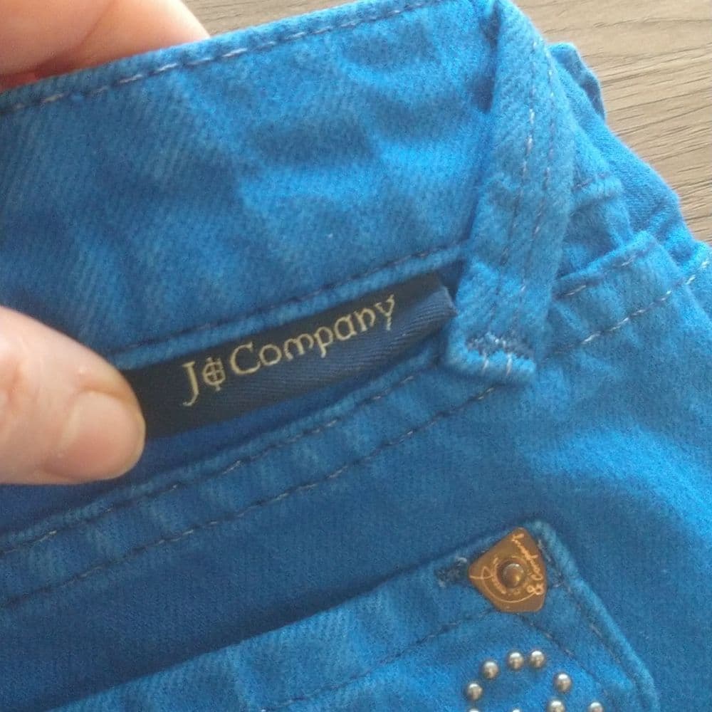 J&Company Bedazzled Boot Cut Blue Jeans - Thumbnail 4