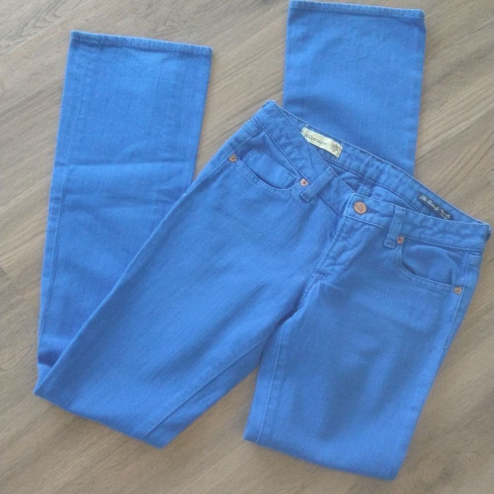 J&Company Bedazzled Boot Cut Blue Jeans - Thumbnail 5