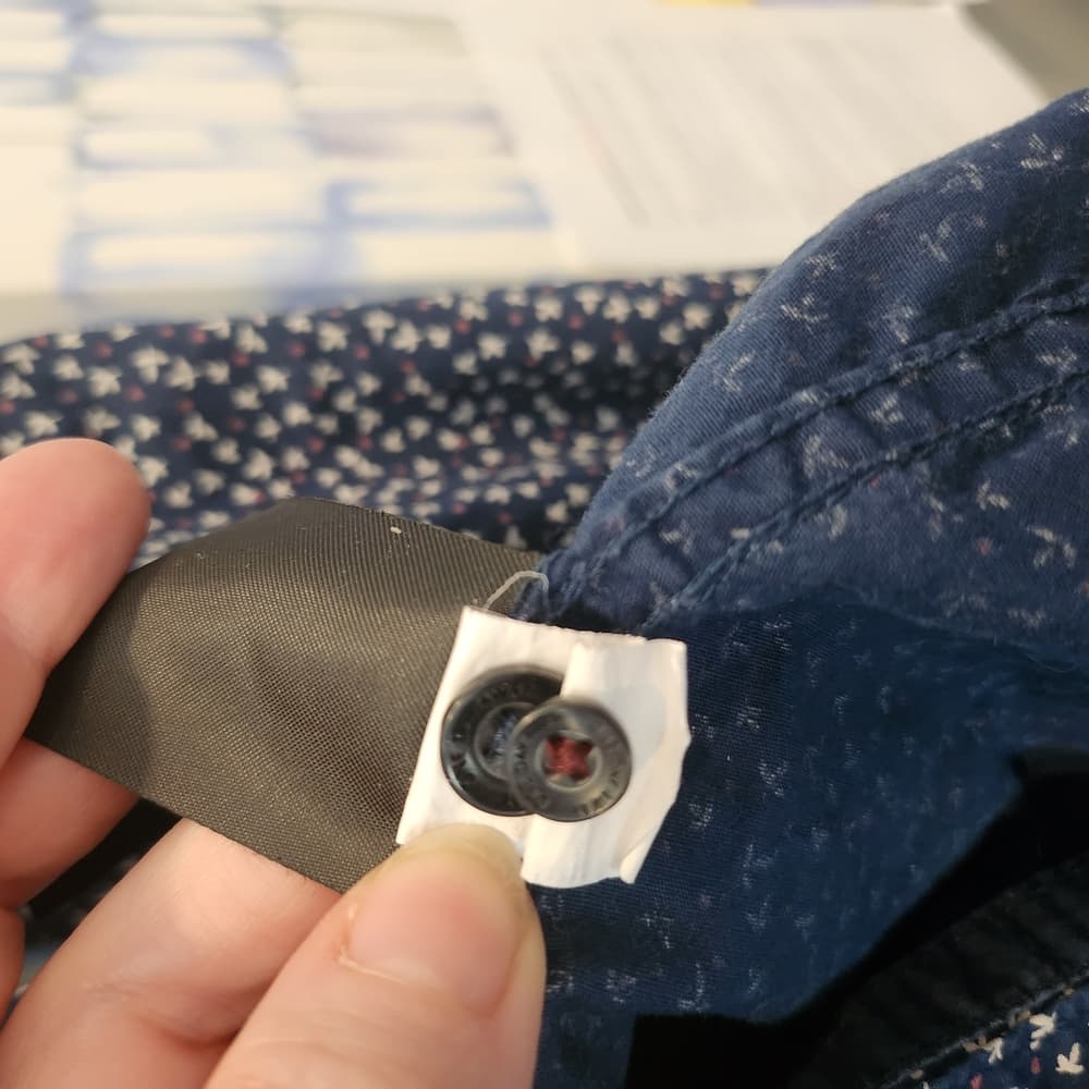 Mens Navy Blue Floral And Polk A Dot Stretch Long Sleeve Button-Up Shirt - Thumbnail 5