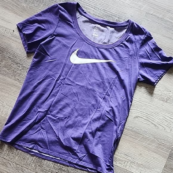 Nike Purple Fitted Short Sleeve Tee - Thumbnail 3