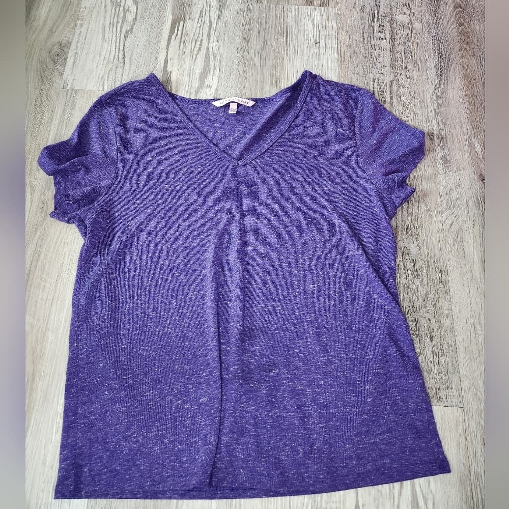 Victoria's Secret Semi Sheer Fitted Purple Short Sleeve T-Shirt - Thumbnail 8