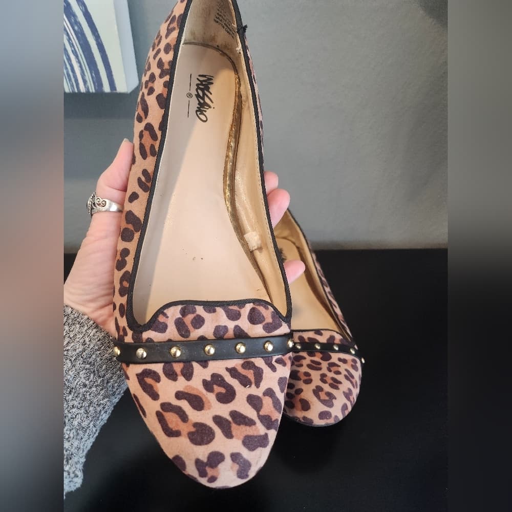 Mossimo Brown and Black Leopard Print Slip On Flats Loafers - Thumbnail 2