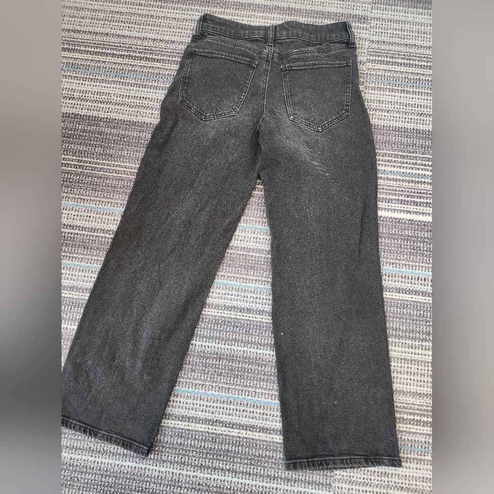 SO Black Distressed Ankle Cropped Denim Low Rise Dad Jeans - Thumbnail 3