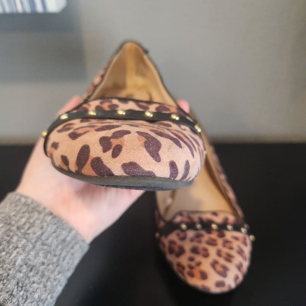 Mossimo Brown and Black Leopard Print Slip On Flats Loafers - Thumbnail 3