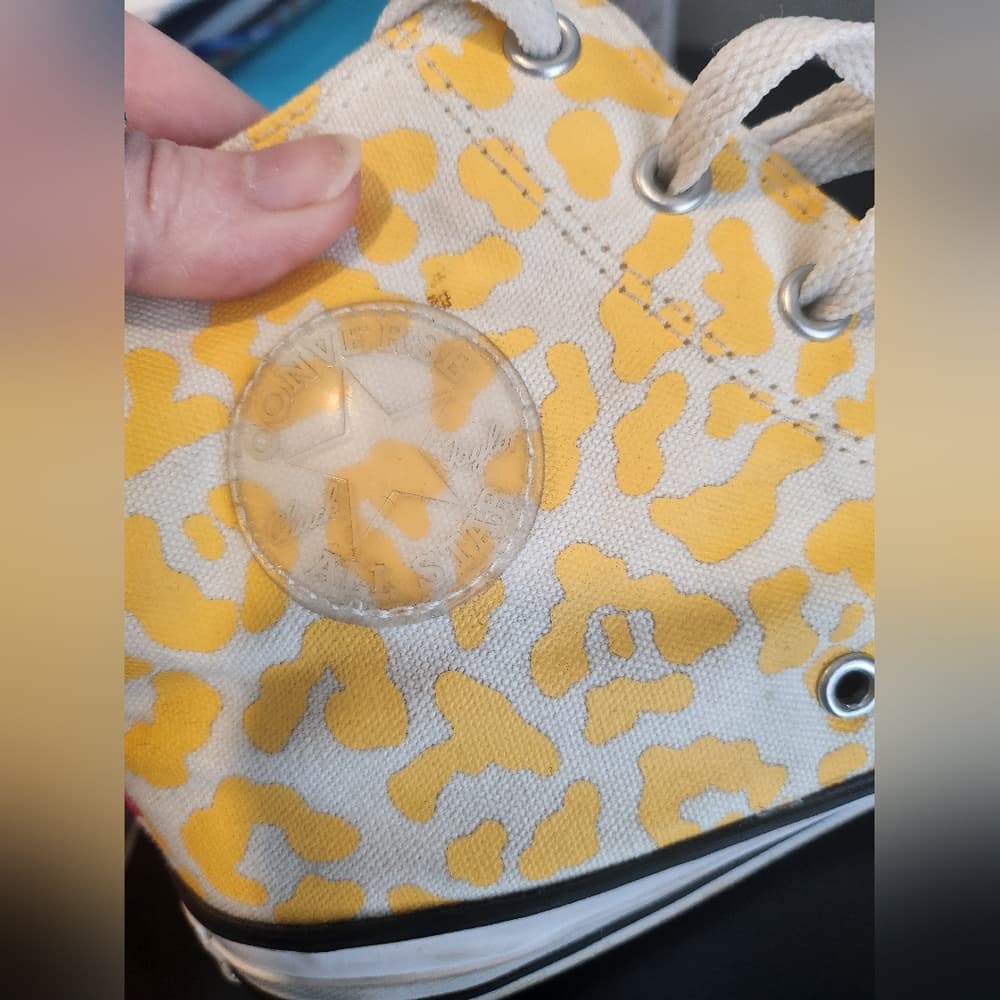 Converse Multi Bright Colored High-Top Sneakers Canvas Cheetah Print Color Block - Thumbnail 10