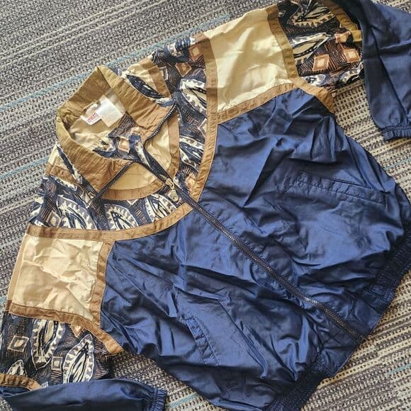 Vintage Blue and Gold Windbreaker Jacket By Athletic Works - Thumbnail 14
