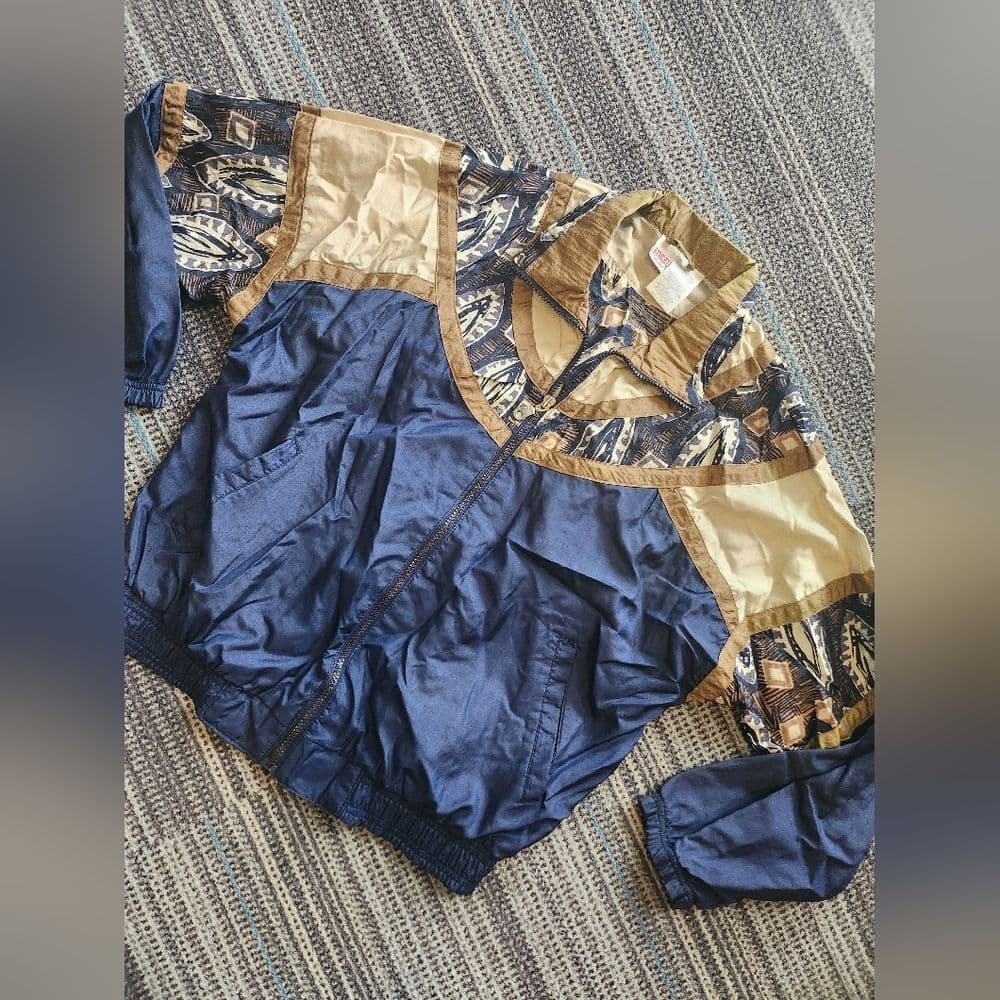 Vintage Blue and Gold Windbreaker Jacket By Athletic Works