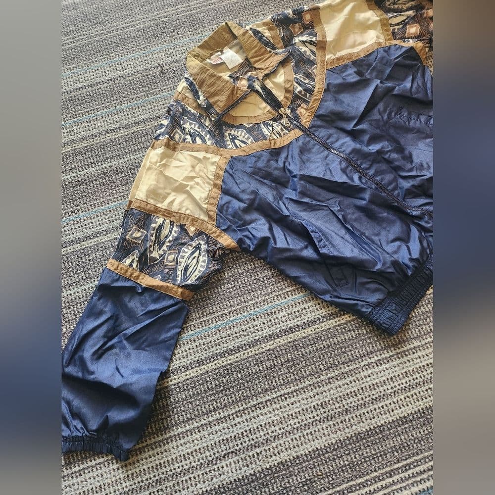 Vintage Blue and Gold Windbreaker Jacket By Athletic Works - Thumbnail 3