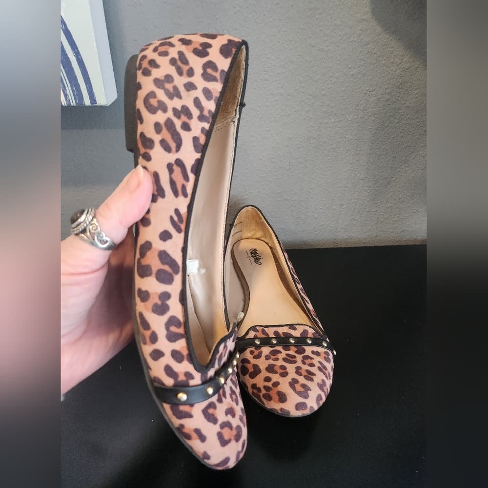 Mossimo Brown and Black Leopard Print Slip On Flats Loafers