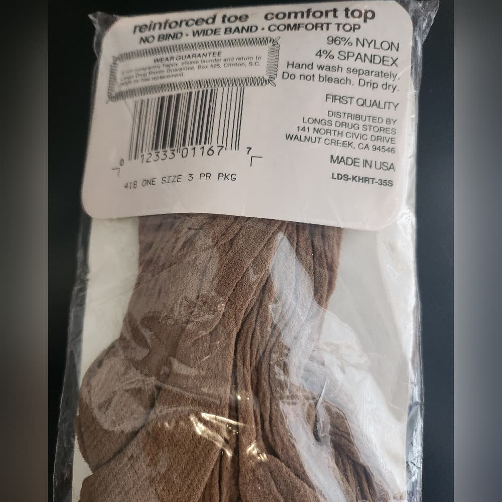 Vintage Navy Sheer Caress Support Pantyhose And Knee High Tights - Thumbnail 5