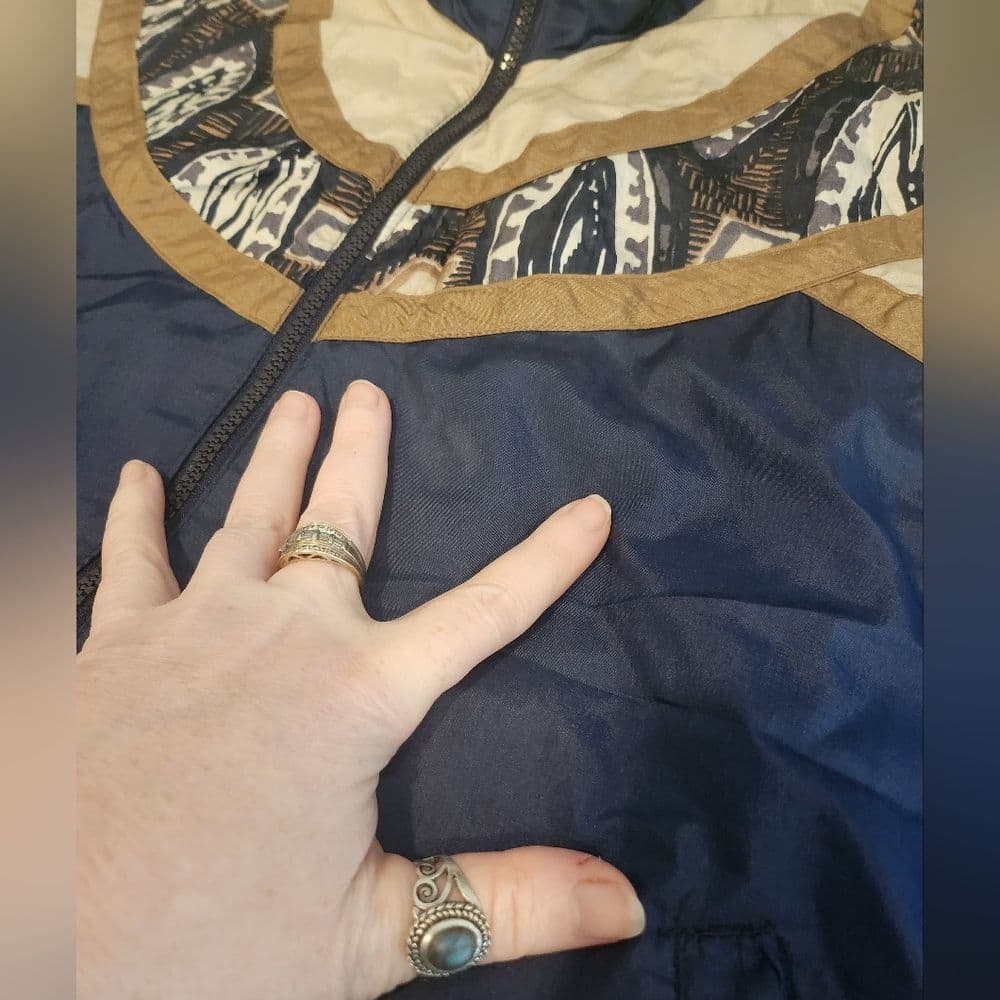 Vintage Blue and Gold Windbreaker Jacket By Athletic Works - Thumbnail 11