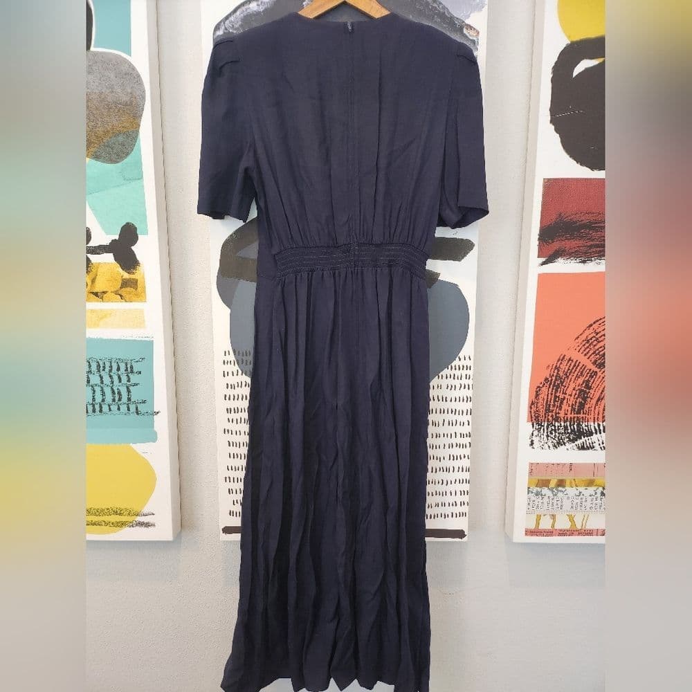 Vintage 1980 S.L. Fashions Blue Maxi Dress with Elegant Lace Detail - Thumbnail 7