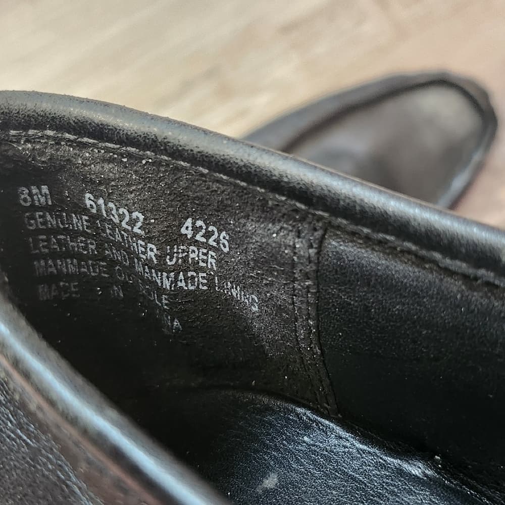 Timberland Black Leather Slip-On Loafer Style Heels With Mock Toe - Thumbnail 9