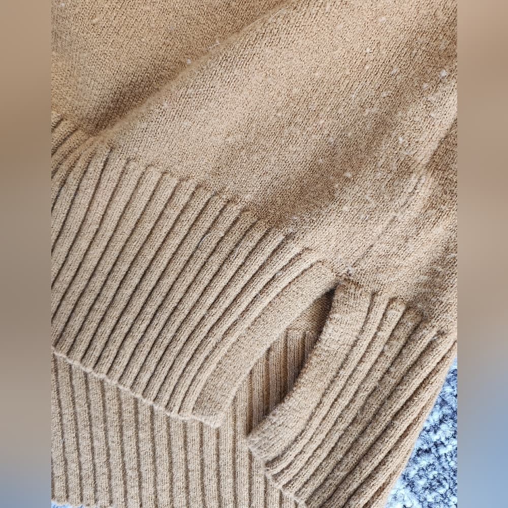 Tan Azure Acrylic Blend Long Sleeve Crew Neck Pull Over Sweater - Thumbnail 2