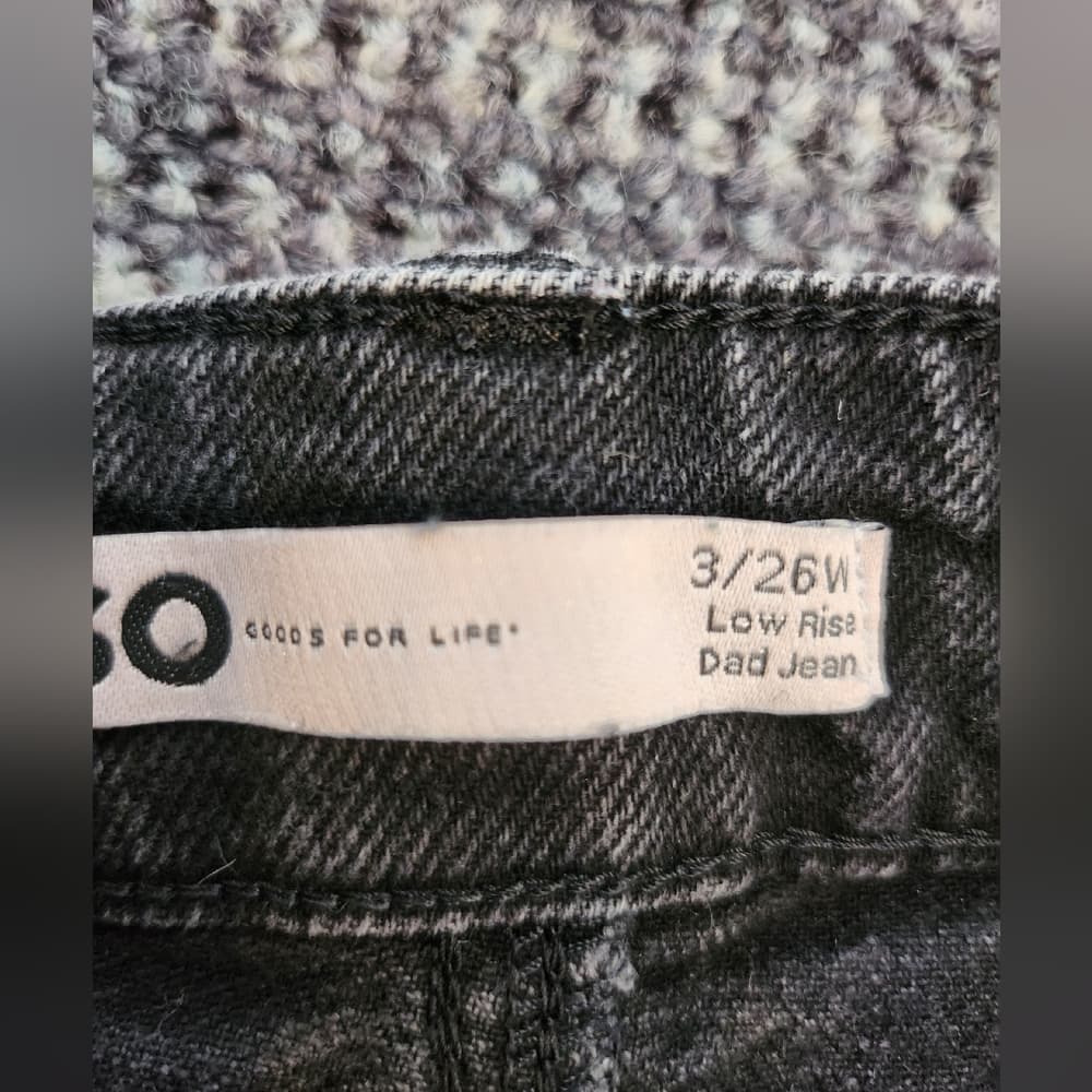SO Black Distressed Ankle Cropped Denim Low Rise Dad Jeans - Thumbnail 2