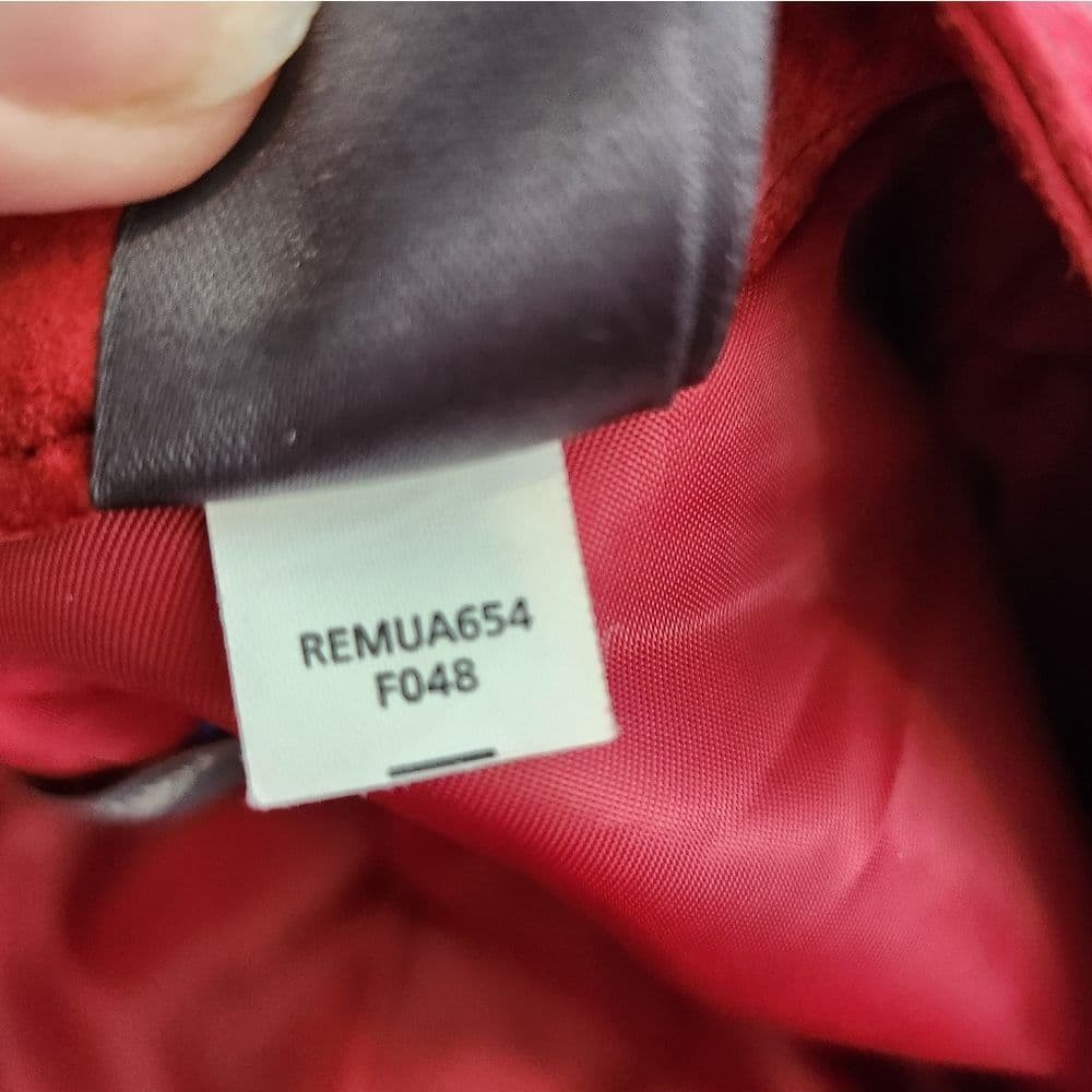 Liz Claiborne Red Lightweight Stylish Suede Leather Jacket - Thumbnail 6