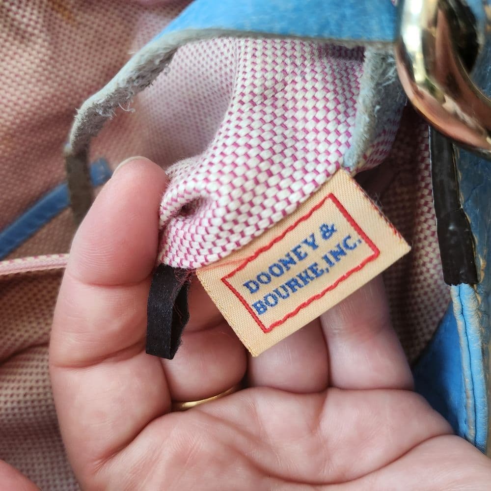 Dooney & Bourke Blue and Gold Shoulder Bag with Elegant Design - Thumbnail 7