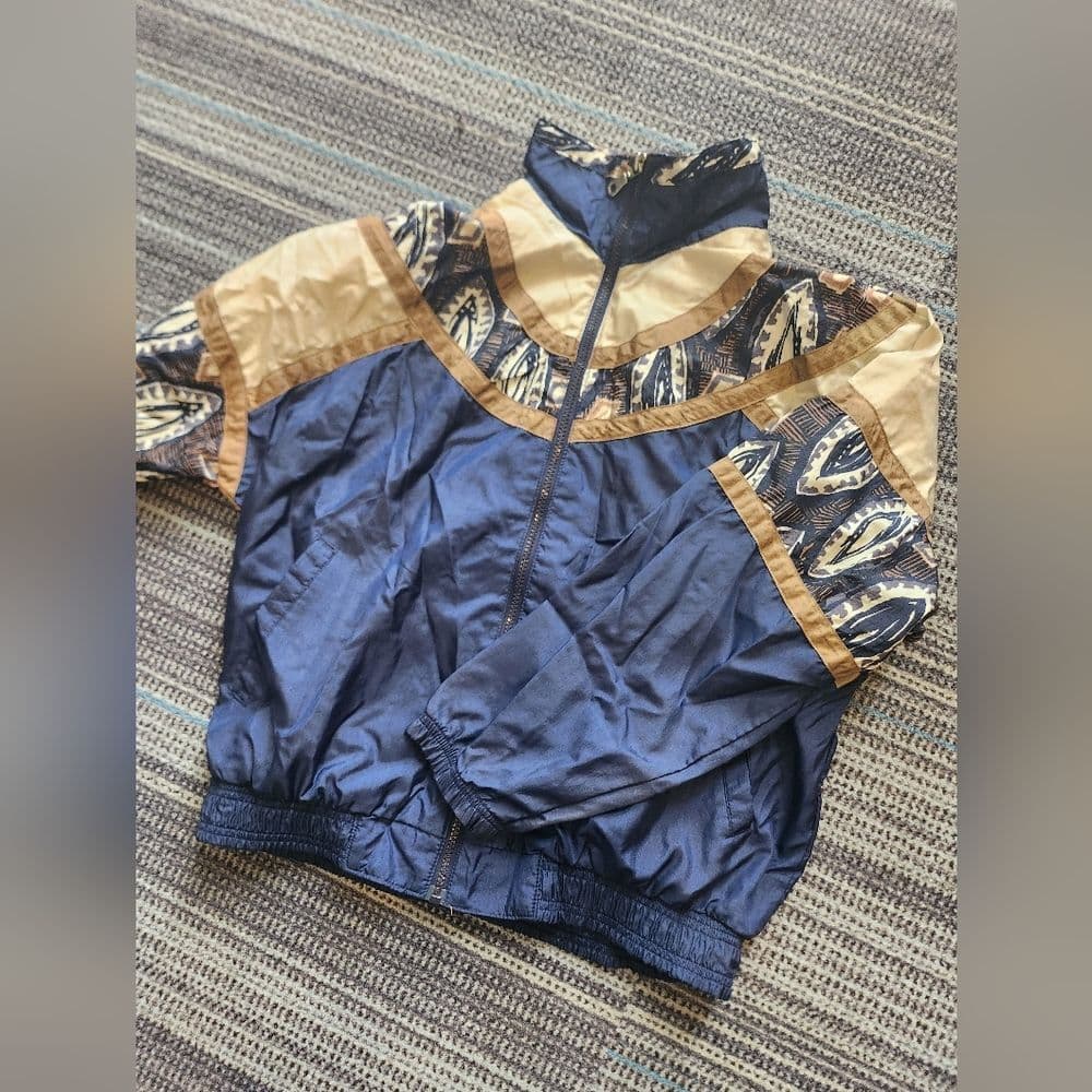 Vintage Blue and Gold Windbreaker Jacket By Athletic Works - Thumbnail 10