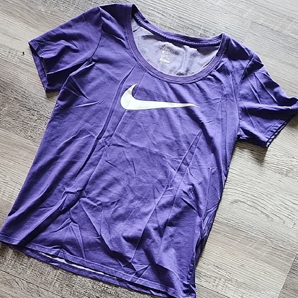 Nike Purple Fitted Short Sleeve Tee - Thumbnail 2