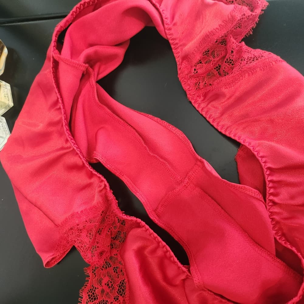 Victoria's Secret Red Polyester Sexy Lace Detail Panties - Thumbnail 5