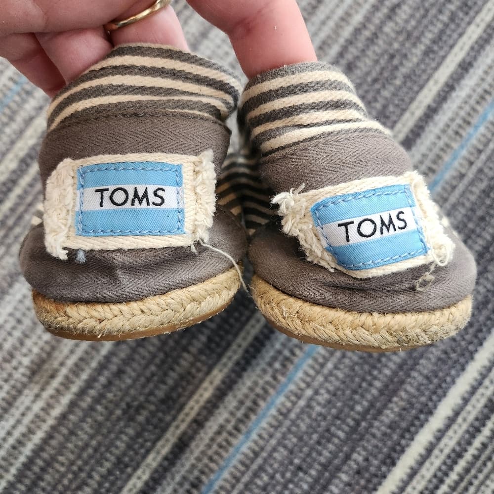 TOMS Brown Canvas Slip-On Shoes - Thumbnail 4