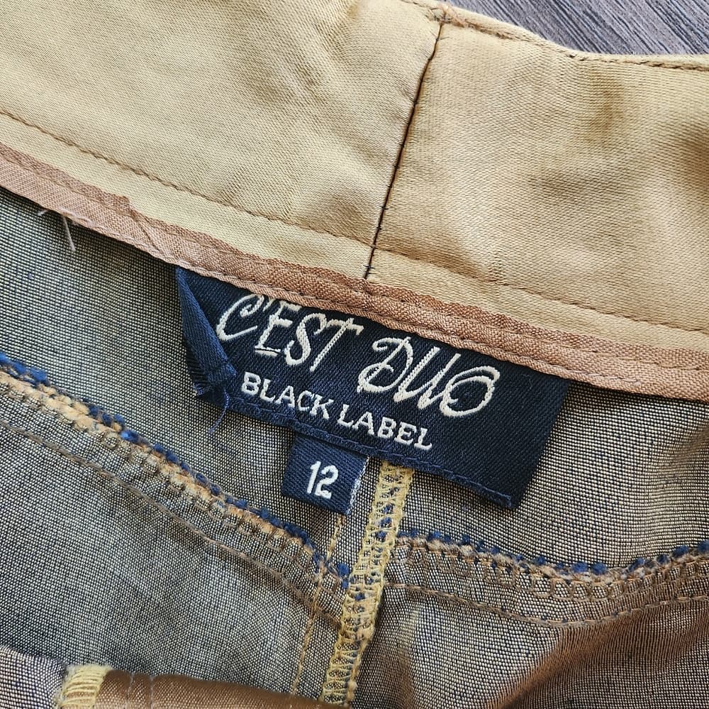 Vintage C'est Duo Black Label Gold Slacks - Thumbnail 4