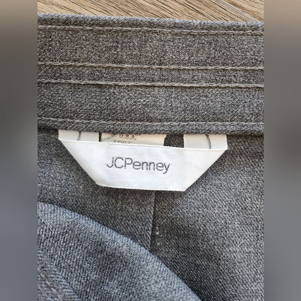 Vintage JCPenney Gray Trousers High Waist Waist Pleated Made In Usa - Thumbnail 4