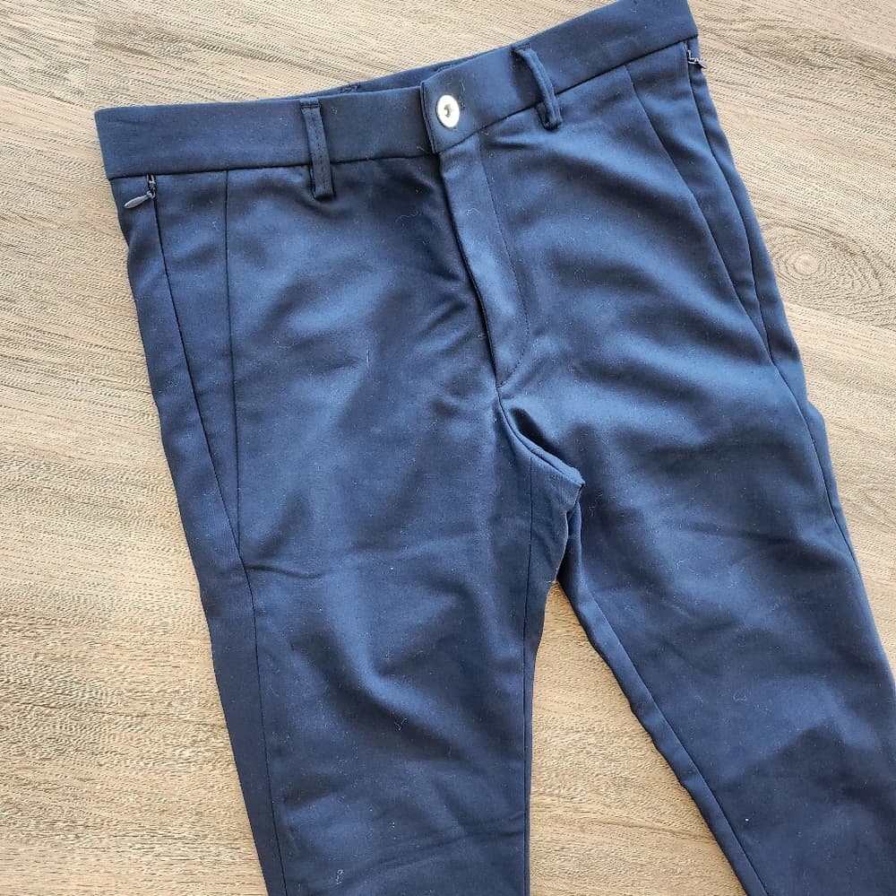Zara Deep Blue Slim Skinny Trousers With Ankle Zippers