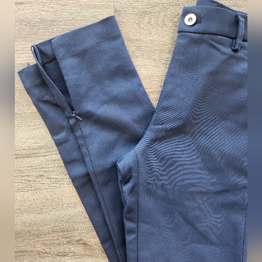 Zara Deep Blue Slim Skinny Trousers With Ankle Zippers - Thumbnail 6