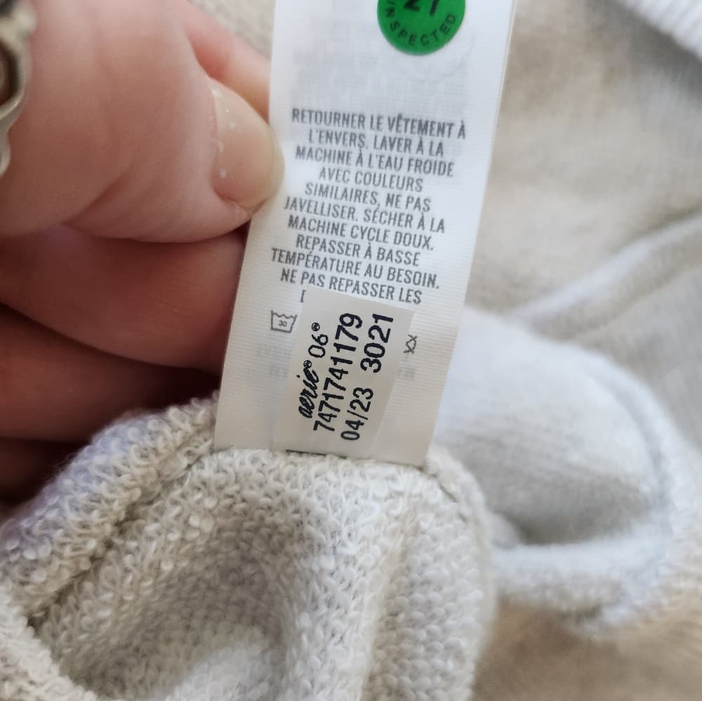 Aerie Gray Crew Neck Sweater Lightweight Knit - Thumbnail 6