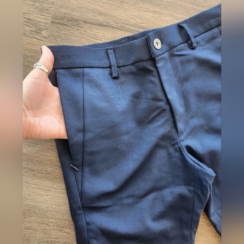 Zara Deep Blue Slim Skinny Trousers With Ankle Zippers - Thumbnail 2