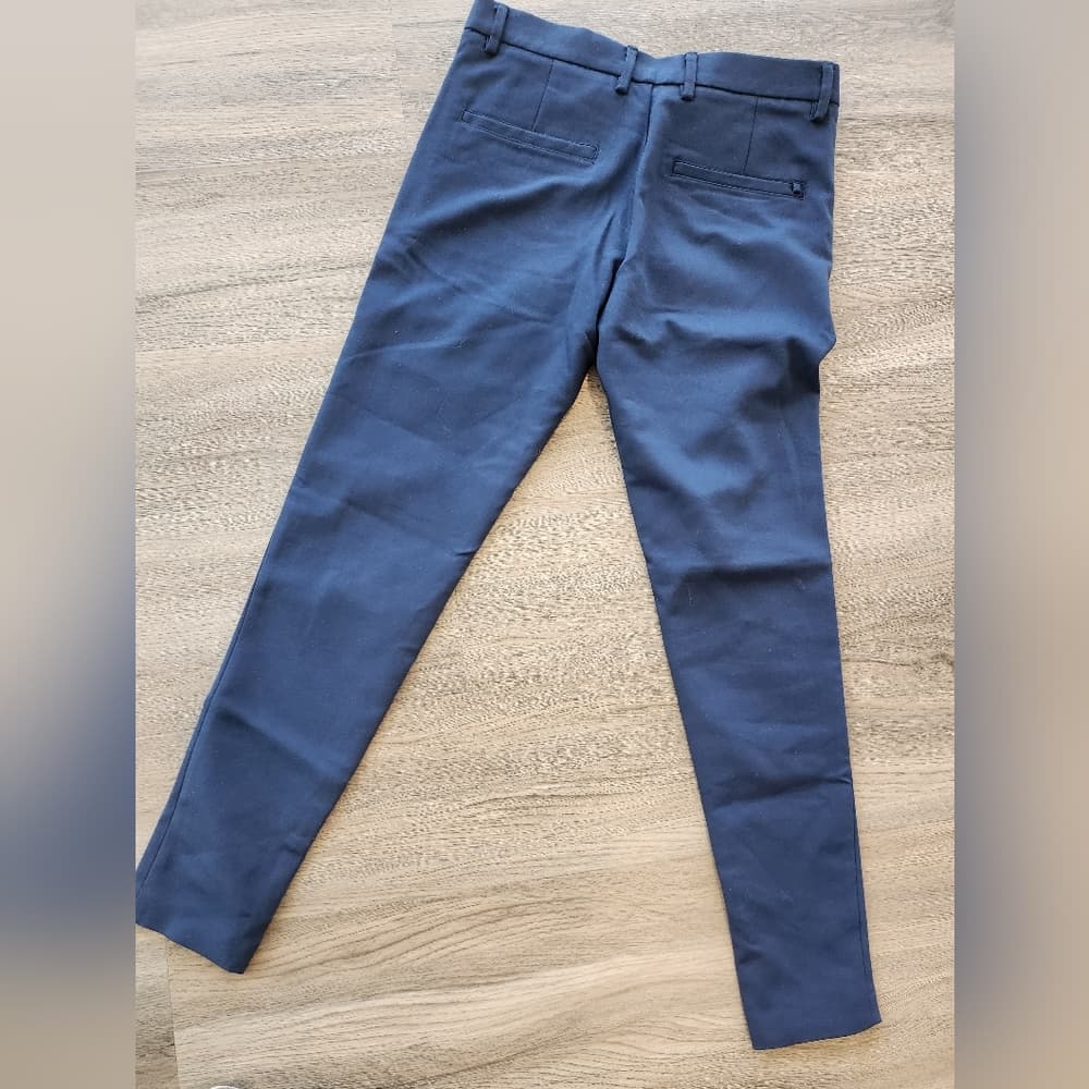 Zara Deep Blue Slim Skinny Trousers With Ankle Zippers - Thumbnail 3
