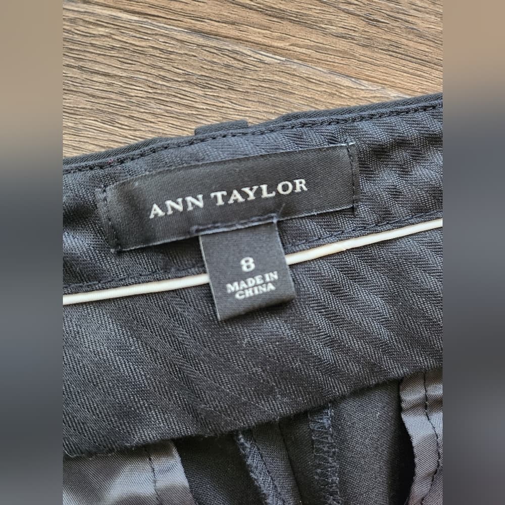 Ann Taylor Black Slack Pants with Boot Cut Design - Thumbnail 3