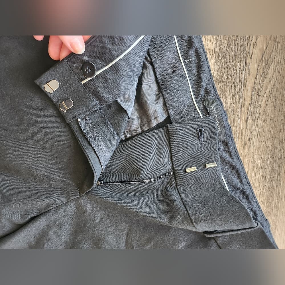 Ann Taylor Black Slack Pants with Boot Cut Design - Thumbnail 2